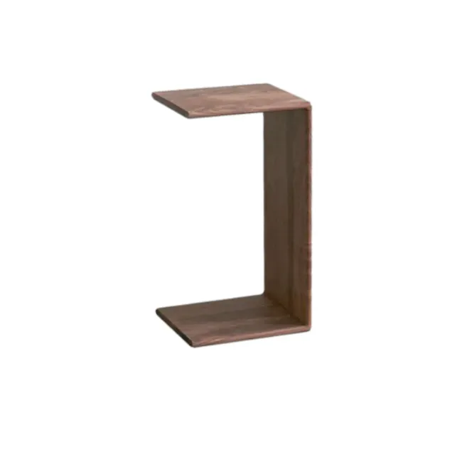 PRESTON C-Shaped End Table, Walnut - 1