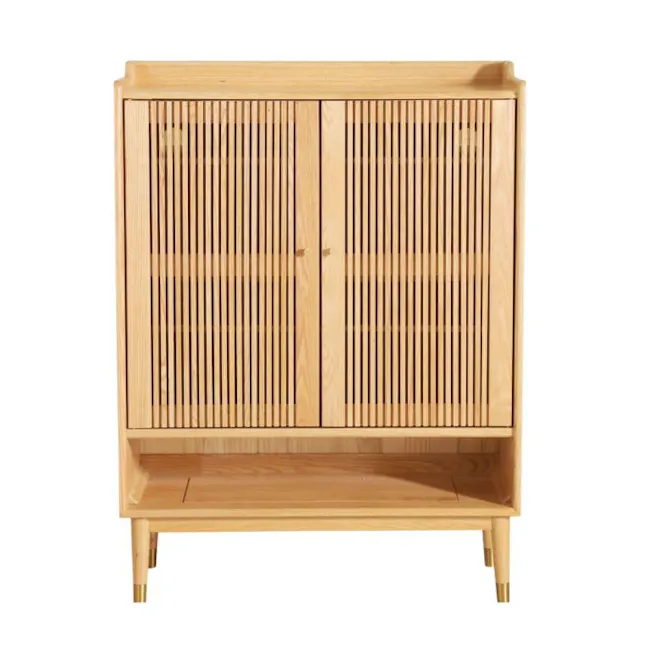 Cole Shoe Cabinet / Console Table - W800 - Natural Oak Wood - 1