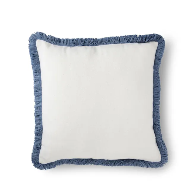 Blue Fringe Cushion 50x50cm - 1