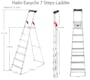 Hailo Aluminium 7 Step Ladder (2 Step Sizes) - 8cm Wide Step Ladder - 2