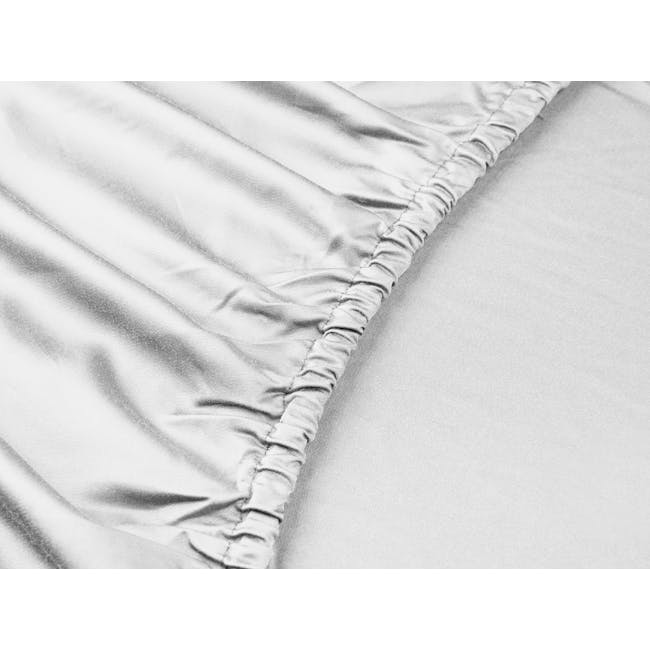 Erin Bamboo Fitted Bed Sheet - Cloudy White (4 Sizes) - 3
