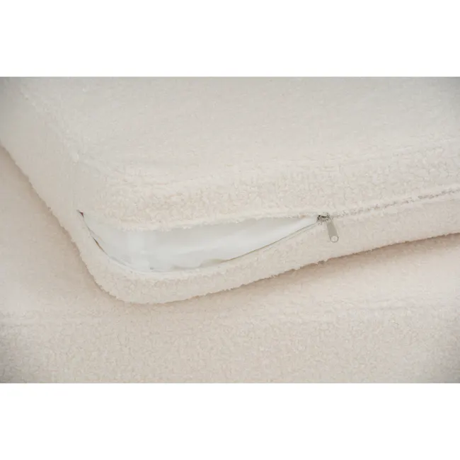 Aston Ottoman - White Cream - 7 - Soft, fluffy, cream-colored, plush, textured, cozy, luxurious, inviting, comfortable
