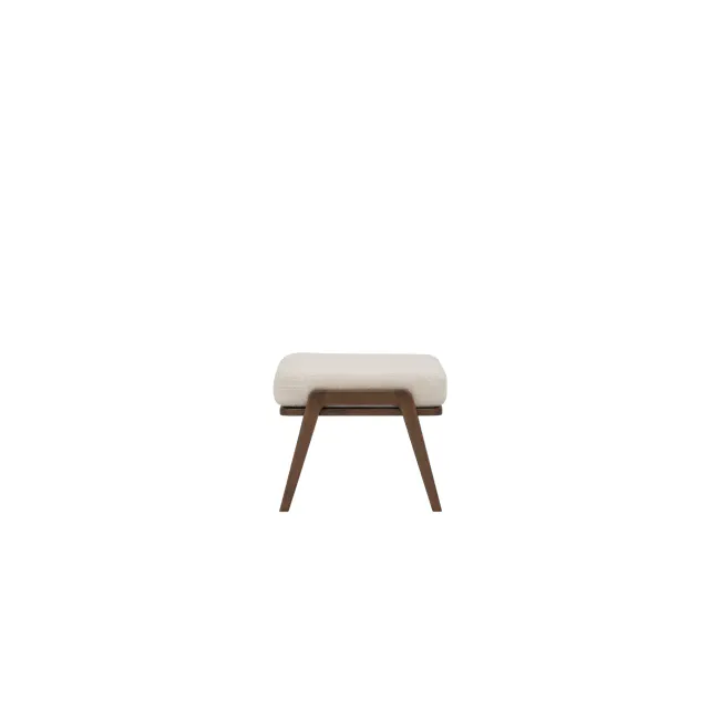 Aston Ottoman - White Cream - 5 - Modern minimalist bench, sleek wooden frame, soft white cushion, contemporary design