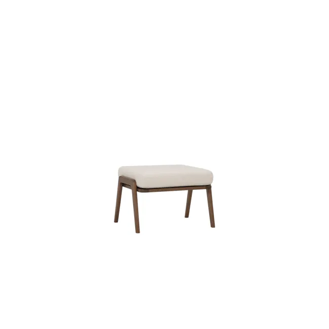 Aston Ottoman - White Cream - 4 - Modern minimalist bench, sleek wooden legs, soft beige cushion, contemporary design