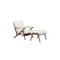 Aston Armchair with Ottoman - White Cream