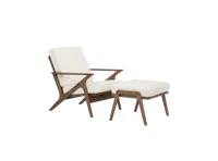 Aston Armchair with Ottoman - White Cream