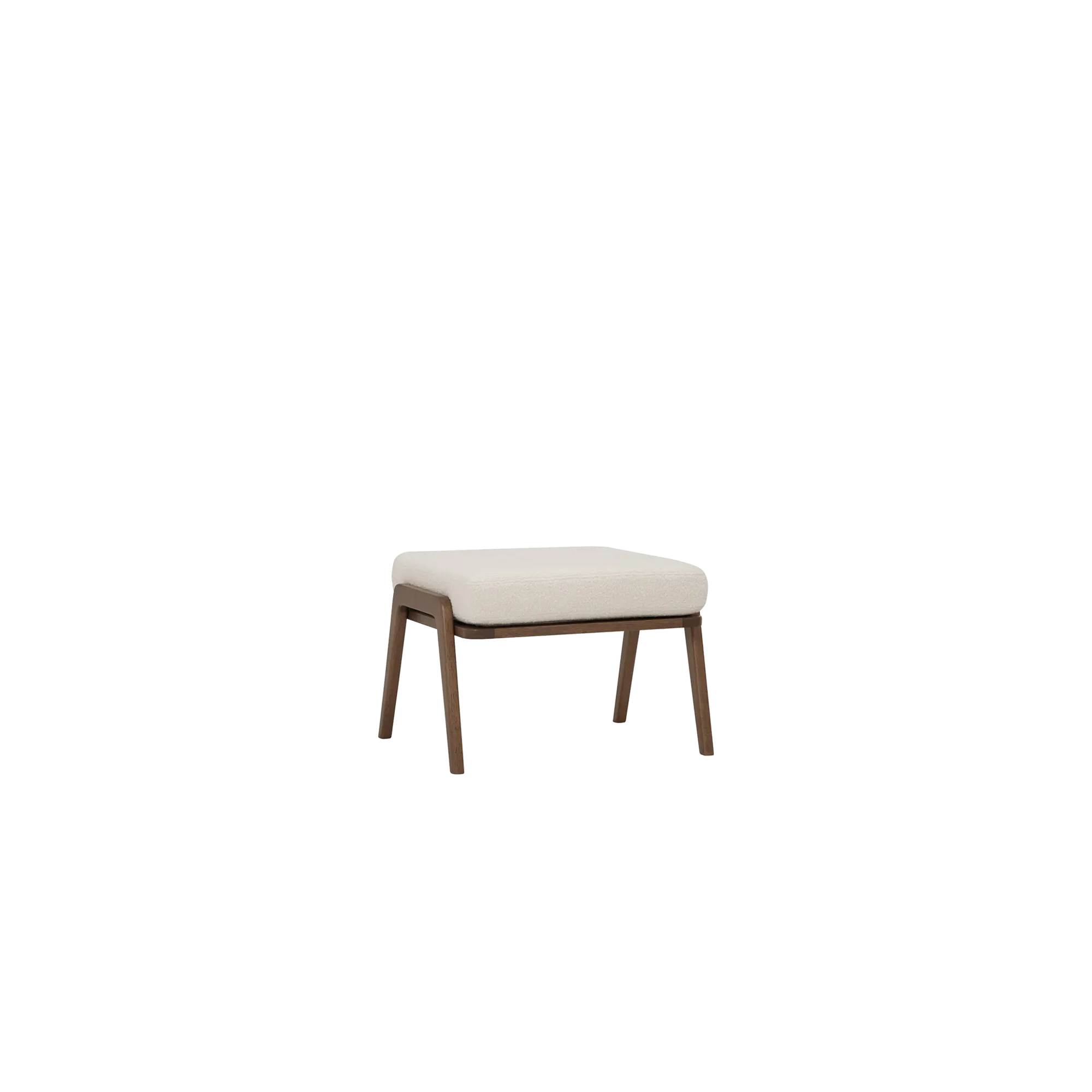 Aston Armchair with Ottoman - White Cream - 14 - Modern minimalist bench, sleek wooden legs, soft beige cushion