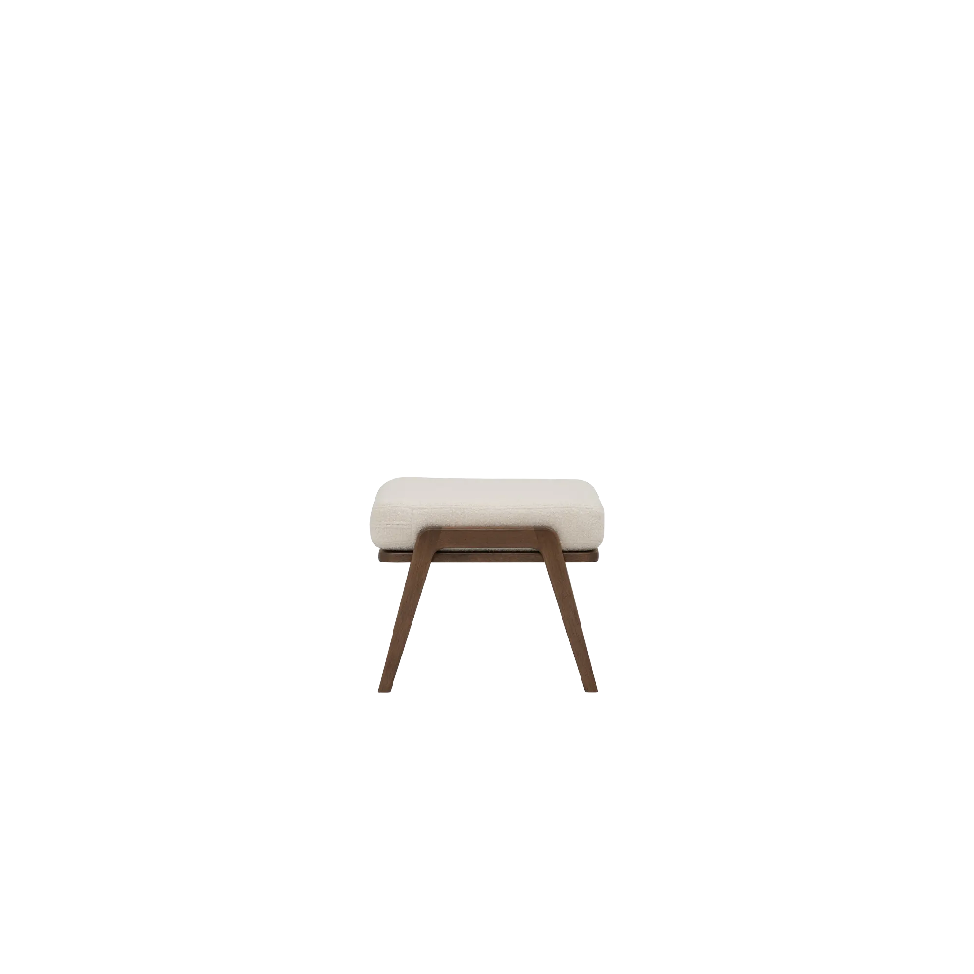 Aston Armchair with Ottoman - White Cream - 15 - Modern minimalist bench, sleek wooden frame, soft white cushion