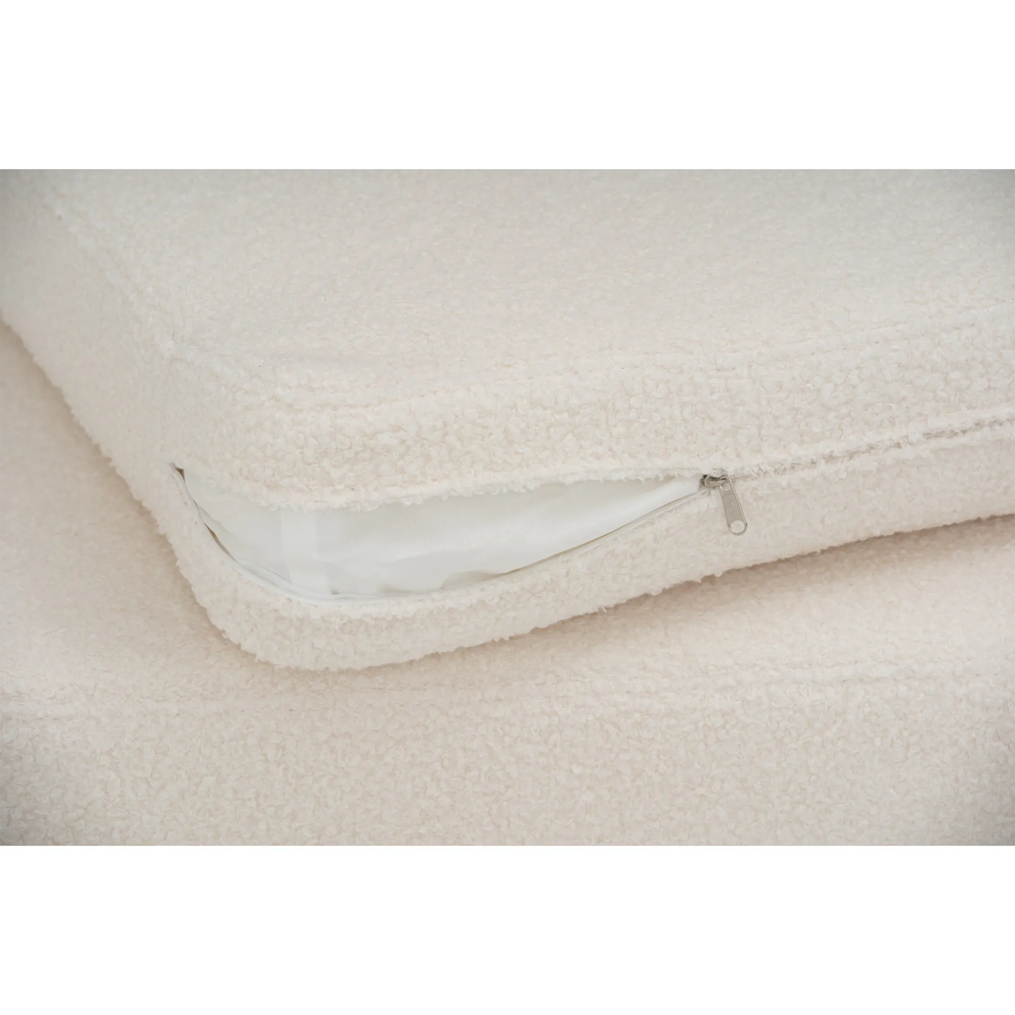 Aston Armchair with Ottoman - White Cream - 17 - Soft, fluffy, cream-colored, plush, textured, cozy, luxurious, inviting