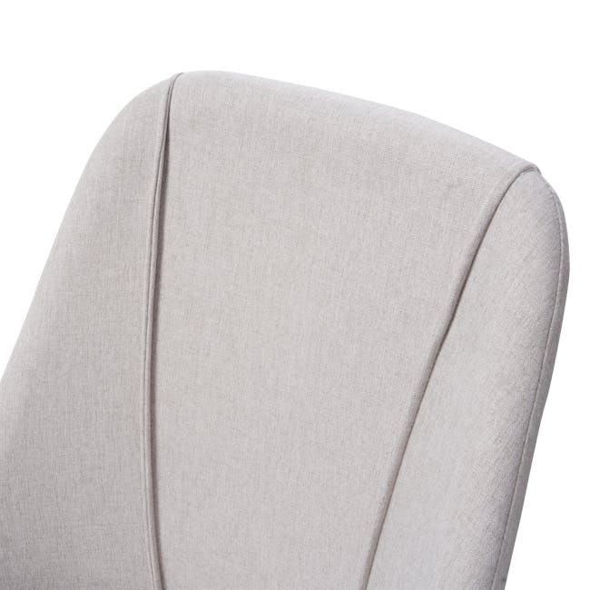 Lana Dining Chair - Oak, Pale Grey (Fabric) - 7 - Light beige fabric, textured weave, soft appearance, smooth surface