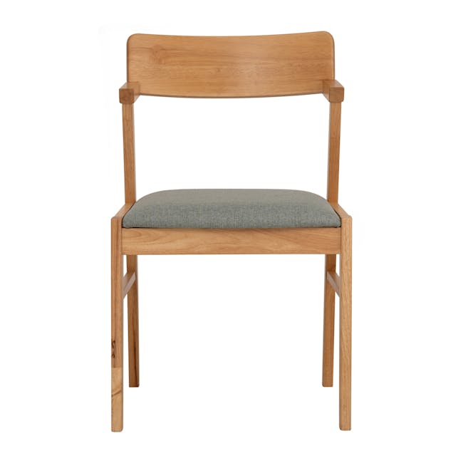 Zelig Dining Chair - Oak, Mint Green (Fabric) - 4 - Light wood chair, minimalist design, natural finish, wooden frame