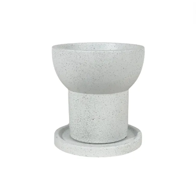 Little Tower White with Tray Planter - Tumbleweed Plants - 1
