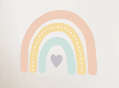 BOHO JUMBO RAINBOW FABRIC DECAL - EMBELLISHED