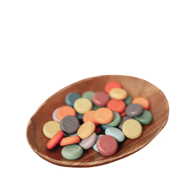 Wooden Rainbow Coins Loose Parts - 1