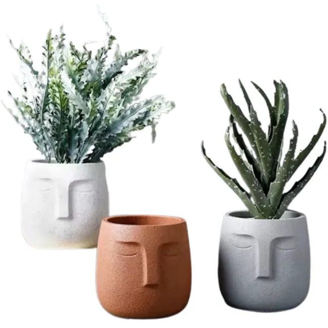 Face Concrete Planter - 1