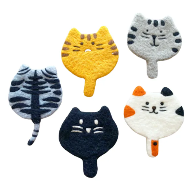 Wool Felt Kitten Coaster - 1