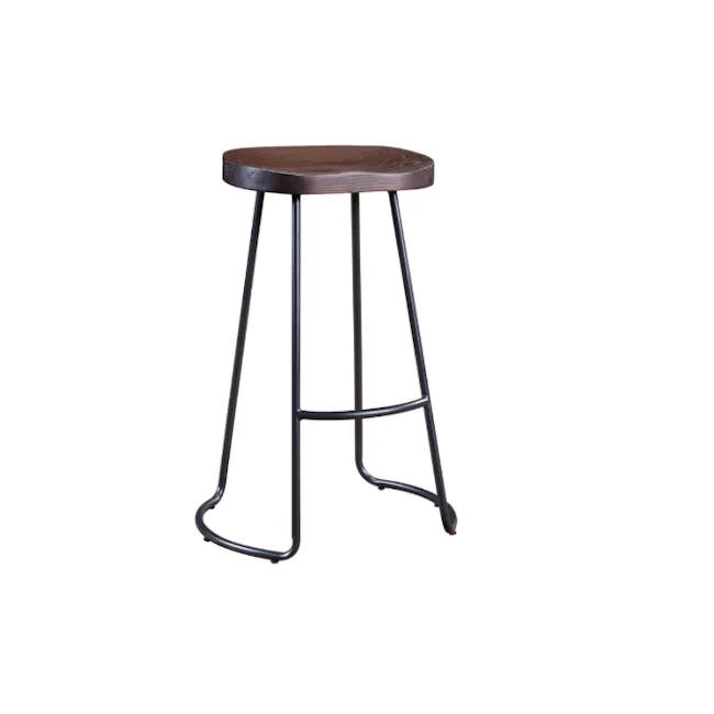 Lofthome Industrial Elm Wood Bar Stool - 1