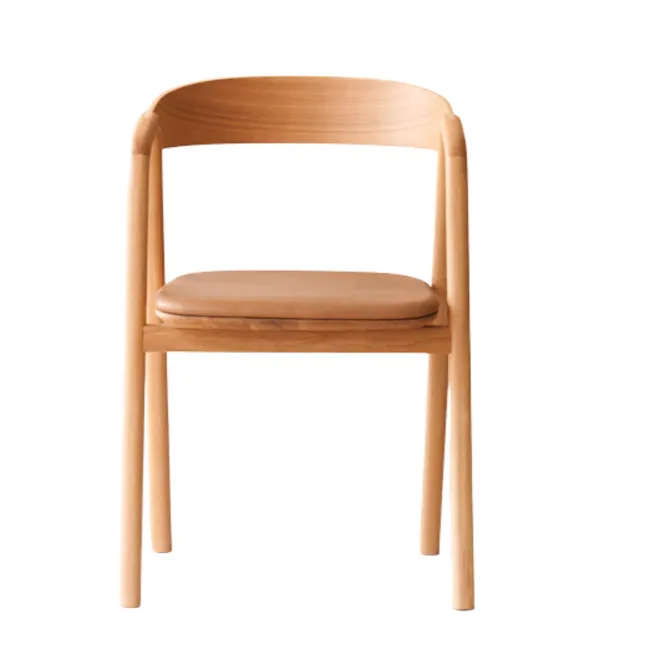 Inlay Leather Dining Chair, Oak Frame - 1