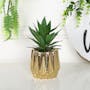 Faux Sisal in Gold Planter - 1