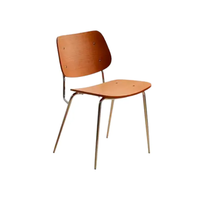 Wooden Chair With Metal Legs - 1