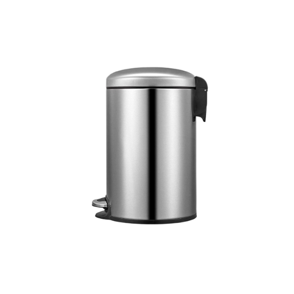 EKO Maggey Stainless Steel Round Step Bin With Soft Closing Lid 20L - Brushed Finishing
