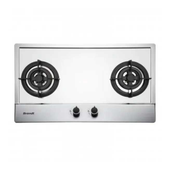 Brandt TG1782XPB - 75cm Stainless Steel Gas Hob 2 Burners (PUB/Town Gas) - 1