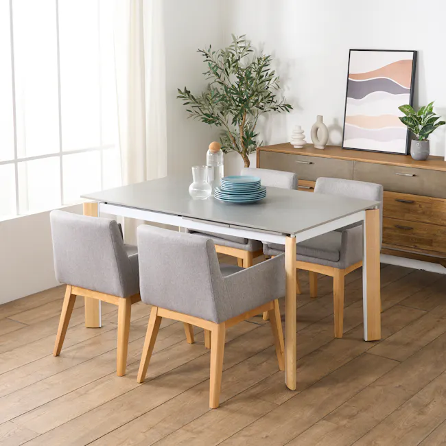Nelson Extendable Dining Table 1.4m-2m - Concrete Grey (Sintered Stone) - 4