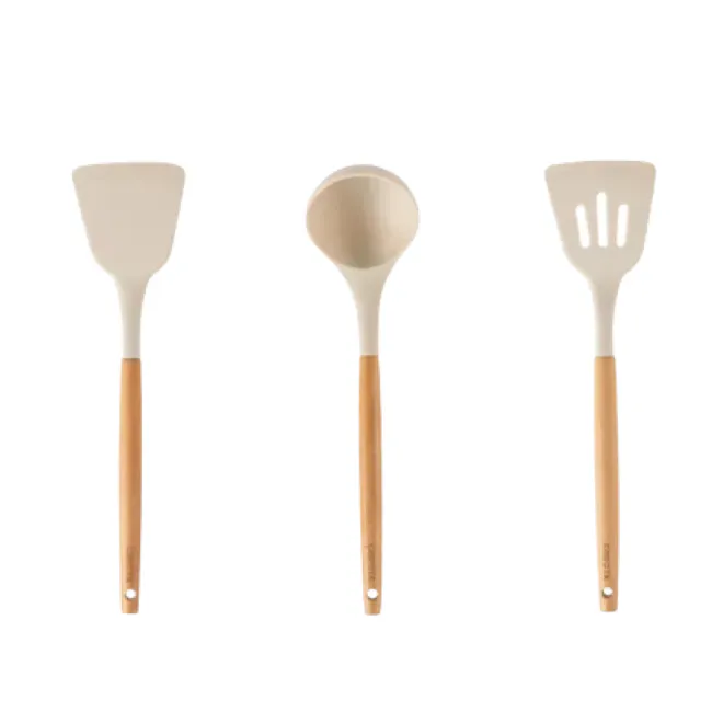 Wooden Handle Silicone Kitchen Utensils - 1