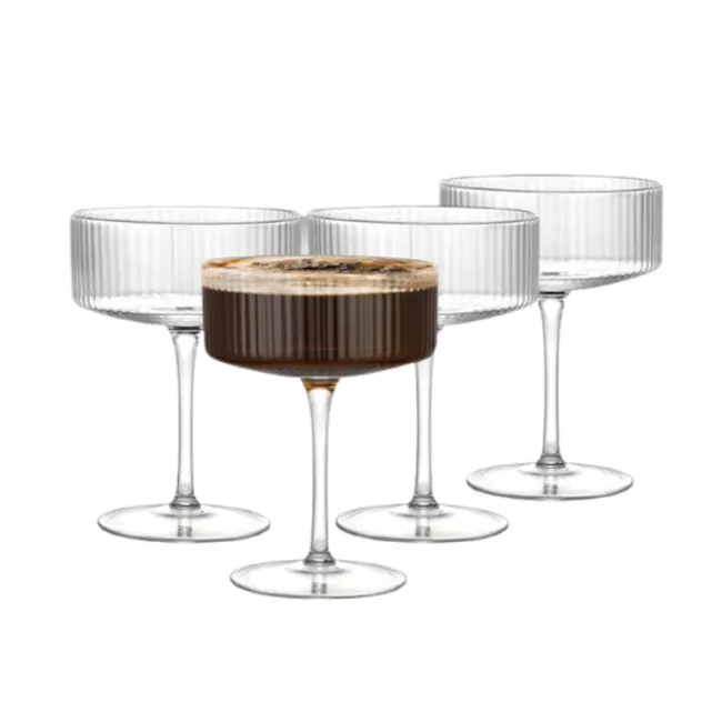 Ribbed Martini Glasses - 1