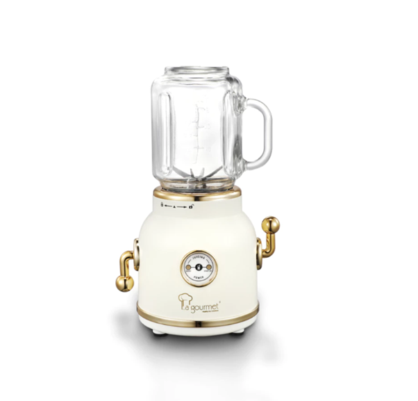La Gourmet Retro Juice Blender, 600ml, Vanilla Cream