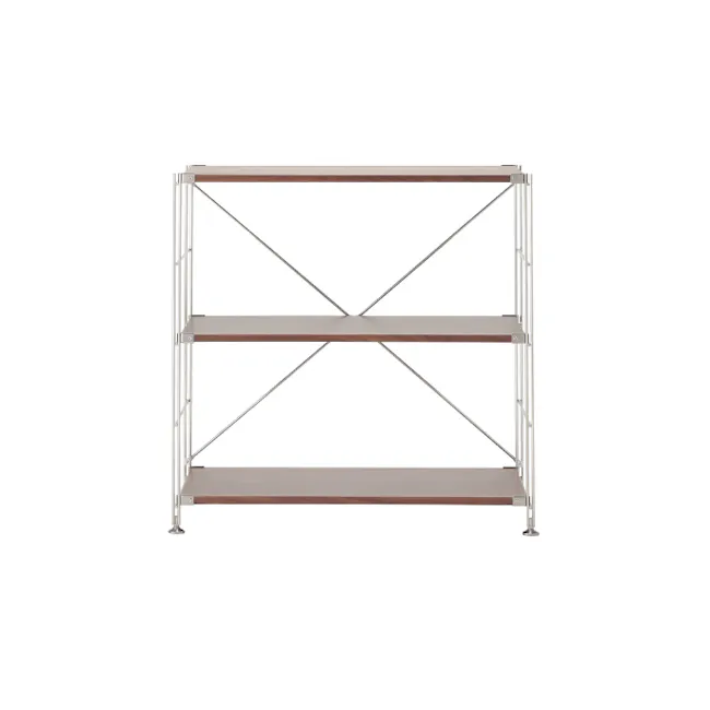 Stainless Steel Unit Shelf Walnut Shelf Set - Wide S (W86×D41×H83 cm) - 1