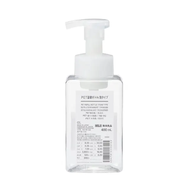 Bundle of 2 MUJI PET Refill Bottle Foam, 400ml, Clear, - 1