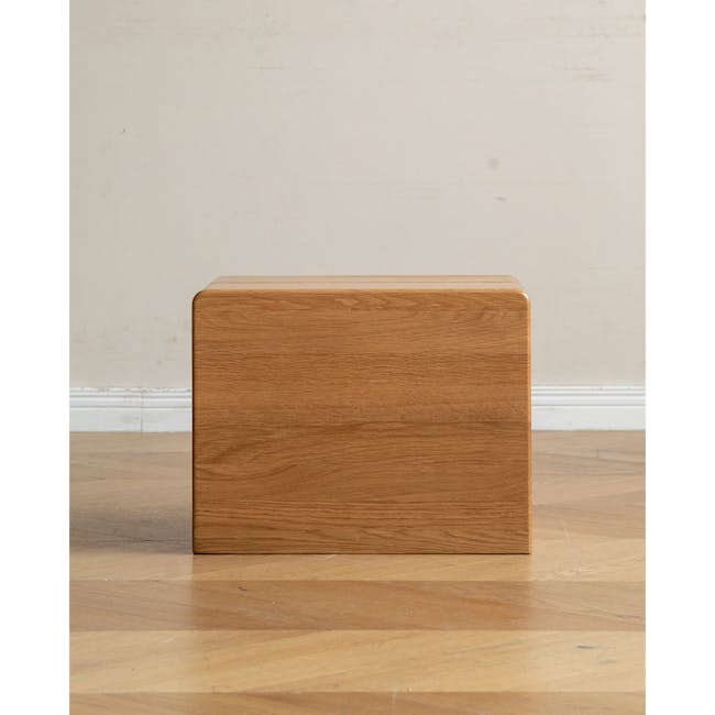 Nova King Storage Bed in Beige Boucle with 2 Natalia Bedside Table - 33 - Wooden, rectangular, minimalist, modern, simple