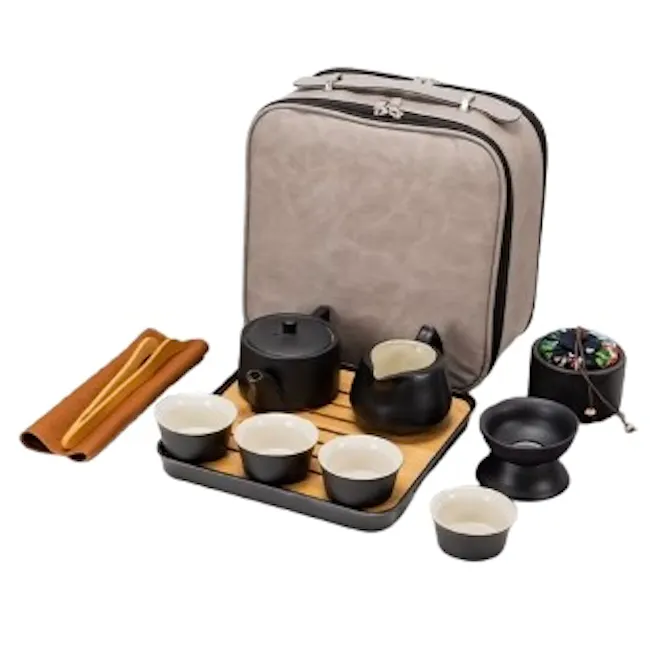 Chinese Tea Pot Cup Set with Tray - 1