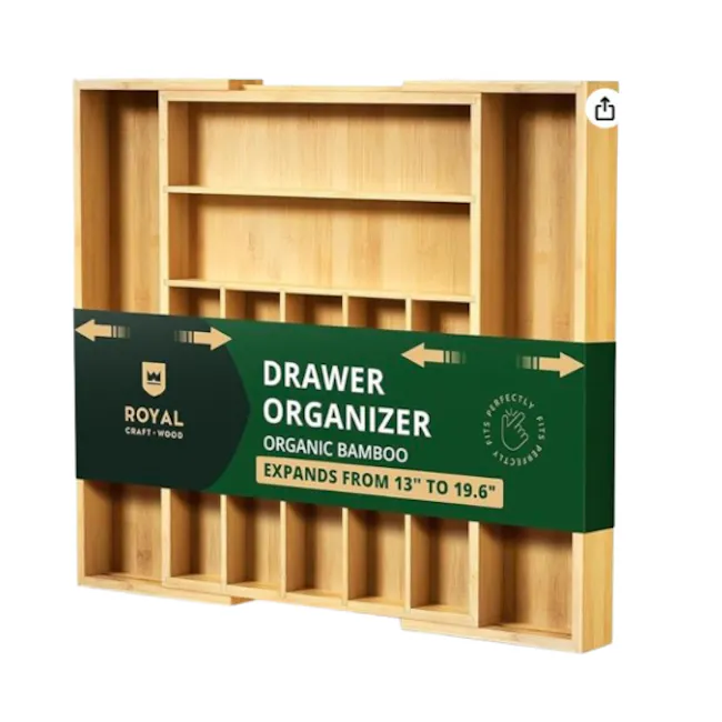 Bamboo Kitchen Drawer Organiser - 1