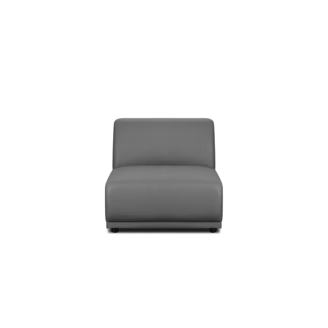 Milan 4 Seater Sofa - Smokey Grey (Faux Leather) - 15 - Grey modern sofa, minimalist design, sleek upholstery, comfortable