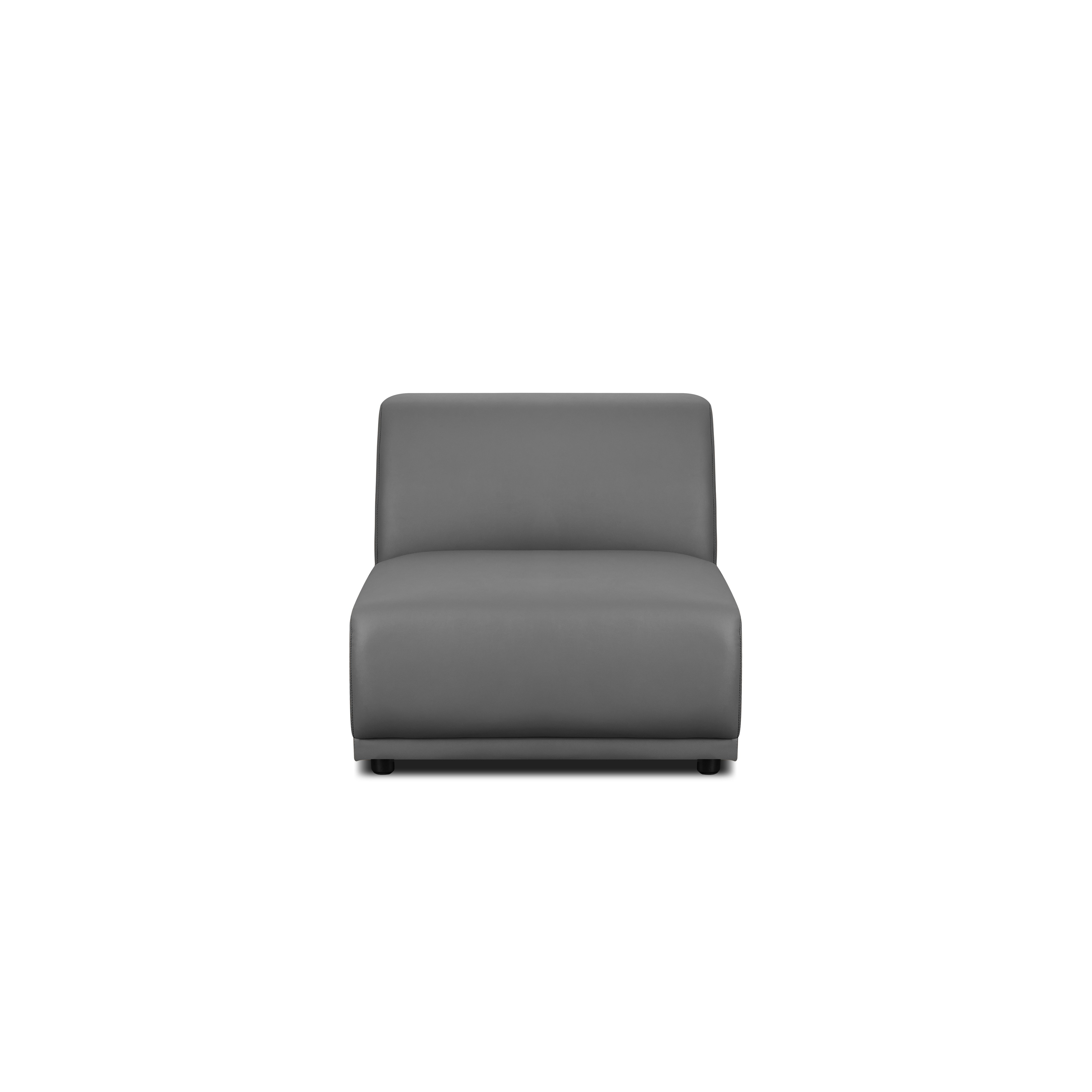 Milan Armless Unit - Smokey Grey (Faux Leather)
