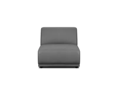 Milan Armless Unit - Smokey Grey (Faux Leather)