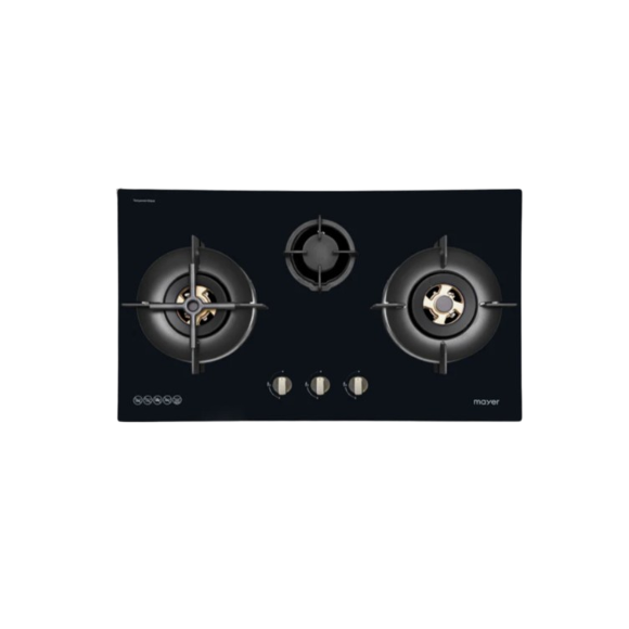 Mayer 86cm 3 Burner Glass Gas Hob MMGH8831HI - LPG