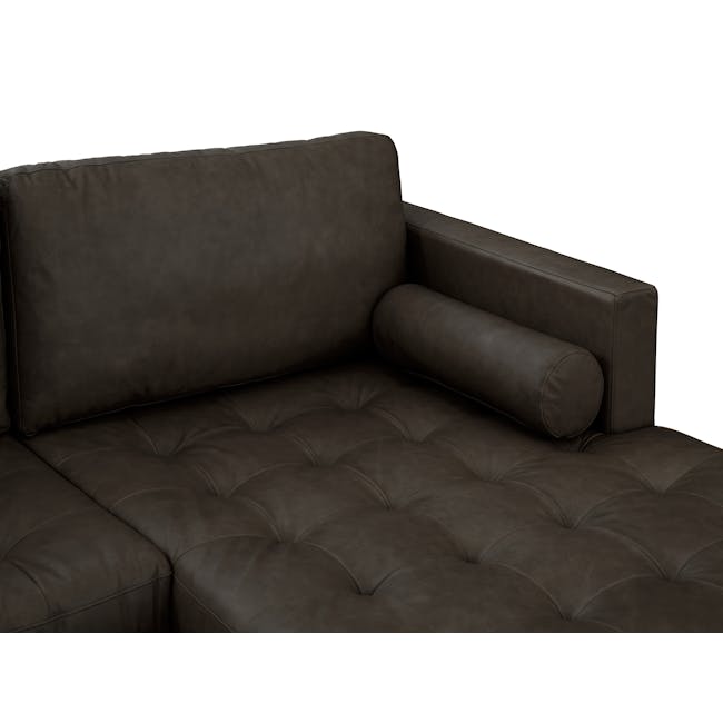 Nolan L-Shaped Sofa - Dark Grey (Premium Aniline Leather) - 9