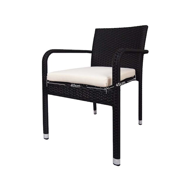 Jardin Outdoor Dining Chair - Orange Cushion - 3