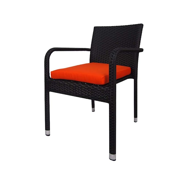Jardin Outdoor Dining Chair - Orange Cushion - 2