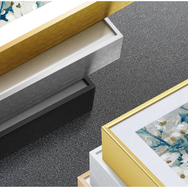 Geometric Framed Canvas 30cm x 40cm - Quarter - 6 - Gold frame, abstract art, modern design, minimalist decor, textured