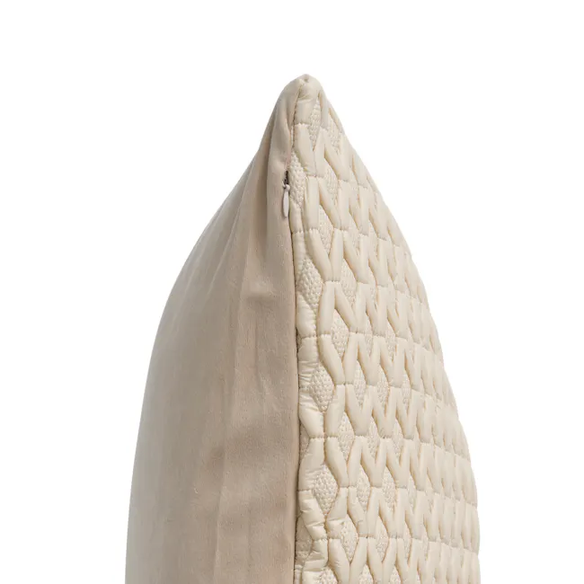 Willy Woven Honeycomb Cushion Cover - Ivory - 7 - Cream quilted mattress cover, soft and plush, textured fabric, decorative