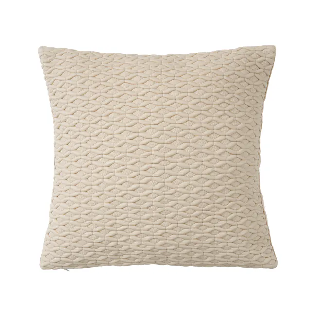 Willy Woven Honeycomb Cushion - Ivory - 1 - Cream textured cushion, beige crocodile pattern, elegant design, luxurious feel