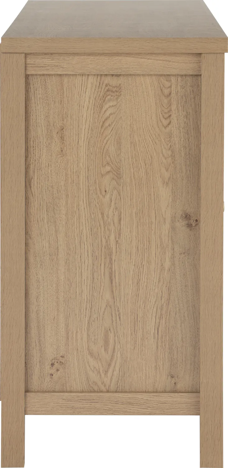 Rhodes Sideboard 1.6m - 13 - Natural wood texture, light brown color, detailed grain patterns, vertical wood grain, rustic