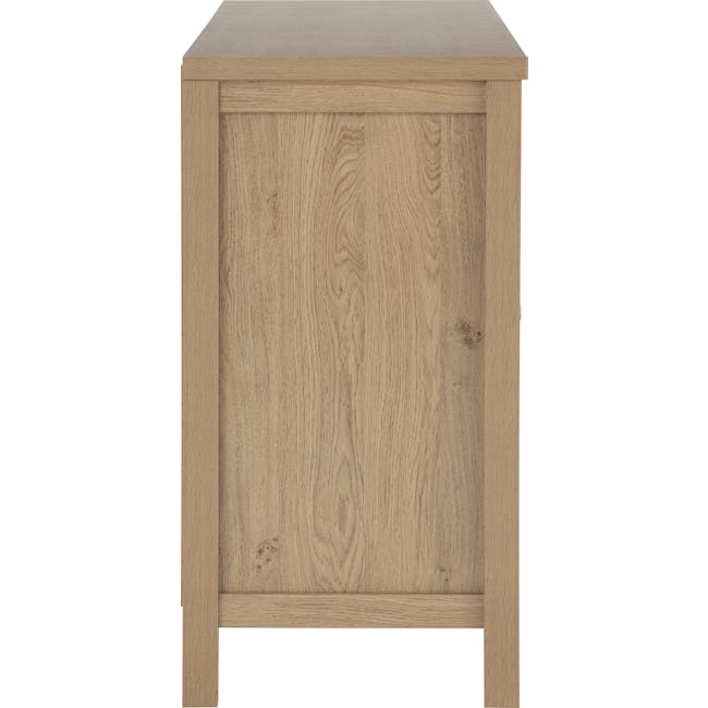 Rhodes Sideboard 1.6m - 13 - Natural wood texture, light brown color, detailed grain patterns, vertical wood grain, rustic