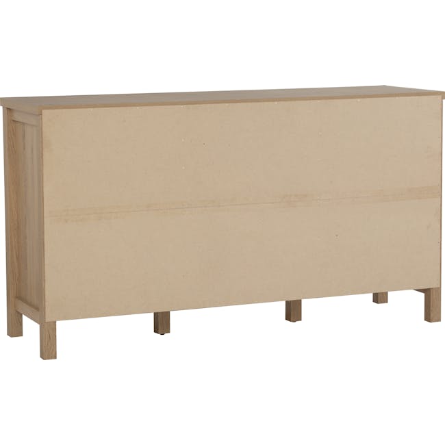 Rhodes Sideboard 1.6m - 15 - Wooden cabinet, minimalist design, light brown finish, simple structure, sturdy base, vertical