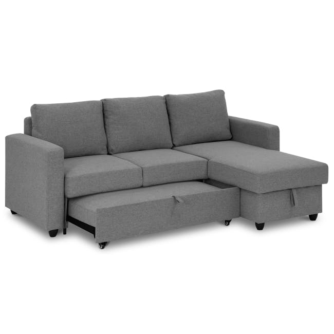 Mia L-Shaped Storage Sofa Bed - Dove Grey - 9