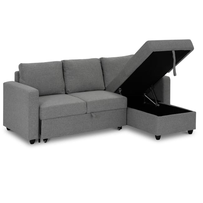 Mia L-Shaped Storage Sofa Bed - Dove Grey - 4